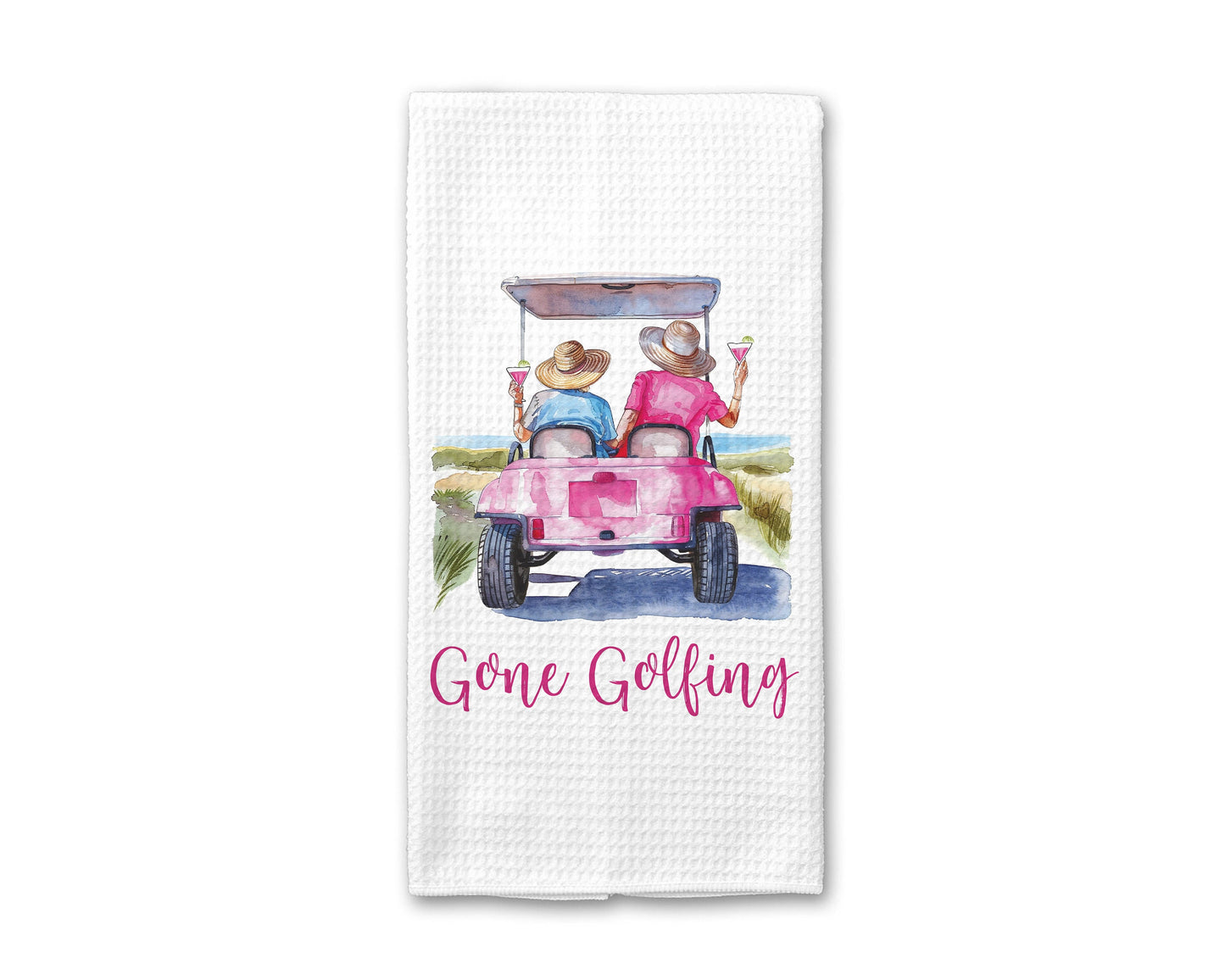 Gone Golfing Golf Cart Towel | Funny Golf Kitchen Towel | Golf Player Gift | Golf Bag Accessory | Country Club Decor | Retirement Gift