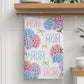 Mother's Day Waffle Towel Floral Best Mom Kitchen Hydrangea