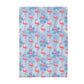 Flamingo Palm Coastal Beach Floral Kitchen Towel Waffle