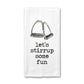 Stirrup Fun Funny Horse Towel | Equine Kitchen Dish Towel | Custom Gifts for Horse Lovers | Rustic Kitchen Decor | Horse Humor