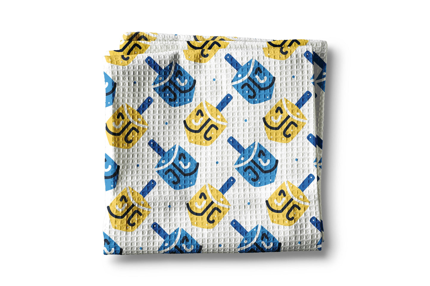 Hanukkah Kitchen Towel Waffle Holiday Menorah Peace Temple