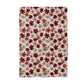 Rust Red Ditsy Wildflower Kitchen Towel Waffle