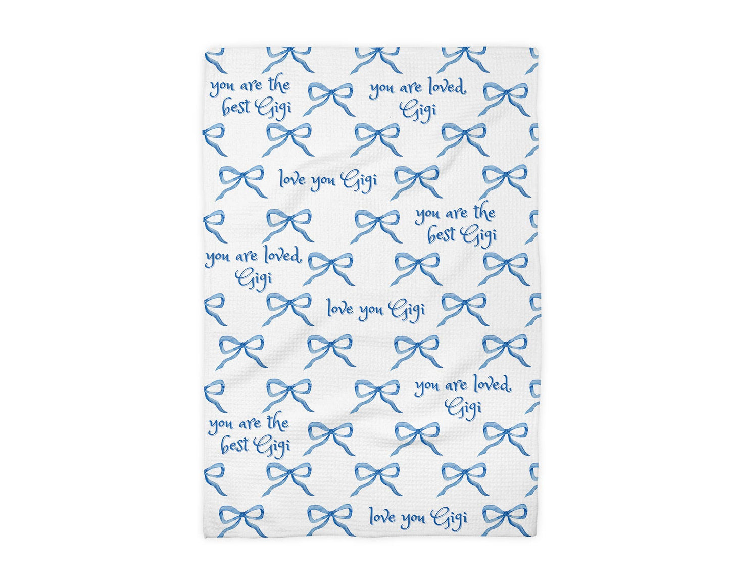 Mother's Day Bow Towel Gift Best Mom Present Kitchen Waffle