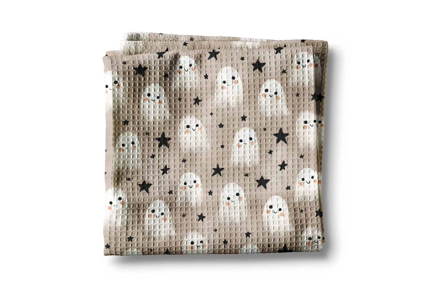 Ghost Smiles Halloween Fall Collage Kitchen Towel Waffle