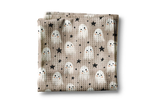 Ghost Smiles Halloween Fall Collage Kitchen Towel Waffle