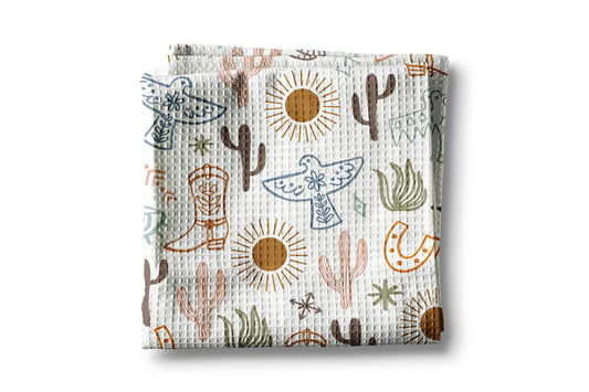 Aztec Western Horse Dessert Cowboy Boot Kitchen Towel Waffle