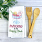 Mahjong Happy Hour Dish Towel | Mahjong-themed Towel | Mahjong-themed Gift for Kitchen | Mahjong Party Gift | Hostess Gift