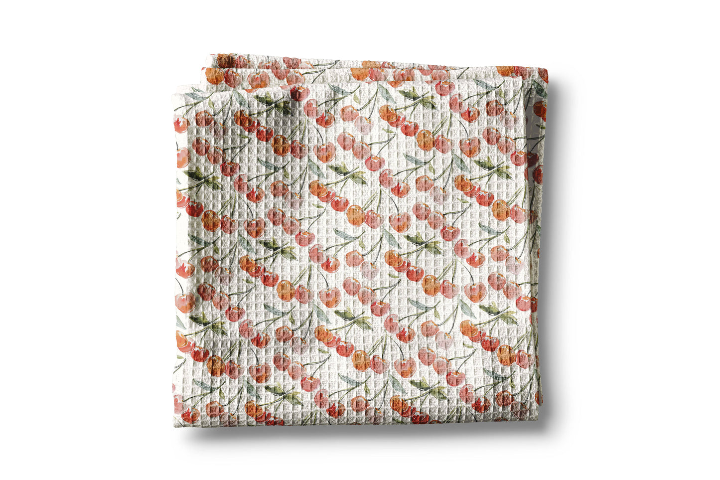 Cherry Orchard Waffle Weave Kitchen Towel Farmhouse Festival