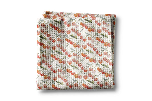Cherry Orchard Waffle Weave Kitchen Towel Farmhouse Festival
