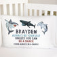 Boys Shark Affirmation Standard Pillowcase | Personalized Pillow Cover | Boy Room Decor | Nursery Decor
