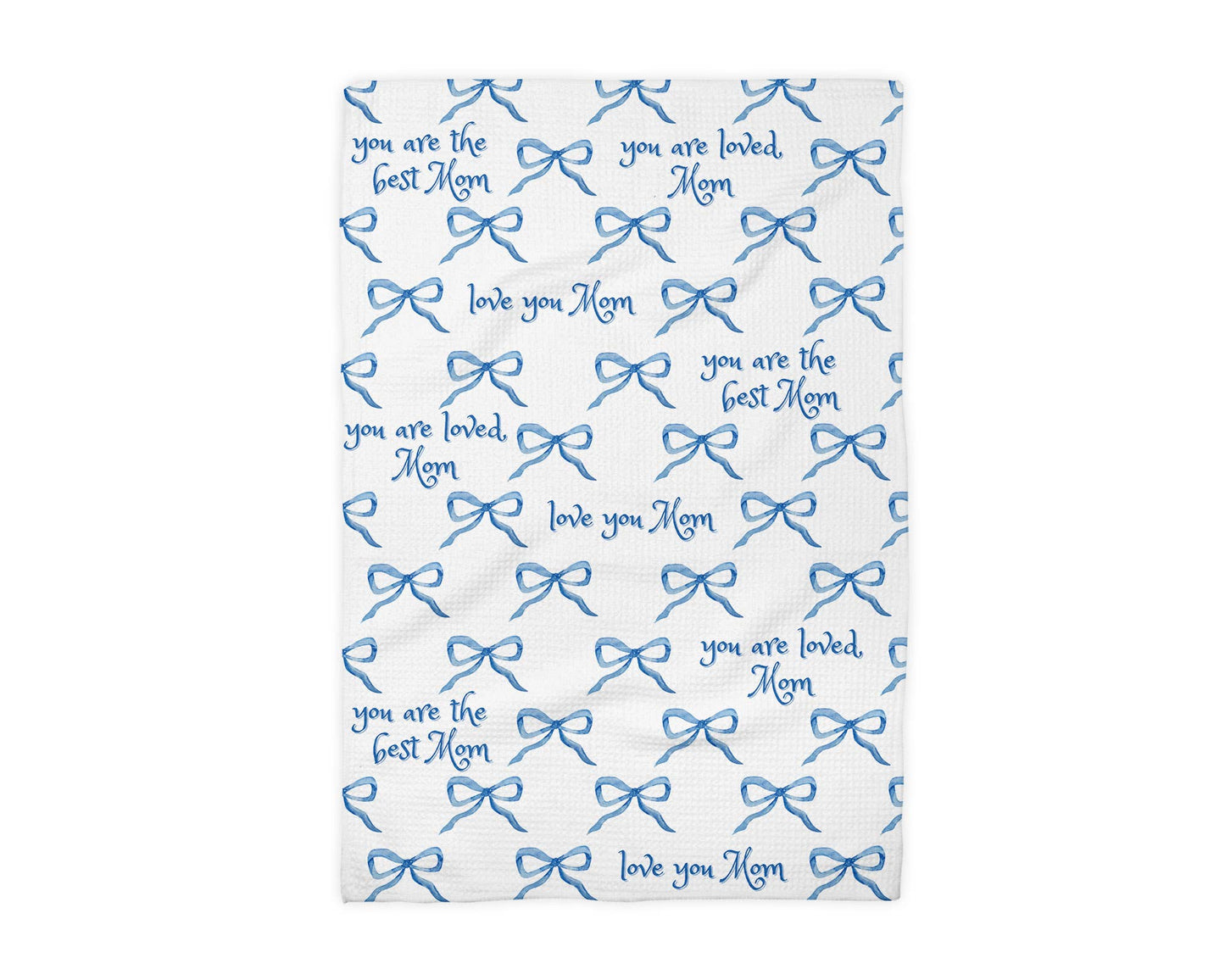 Mother's Day Bow Towel Gift Best Mom Present Kitchen Waffle