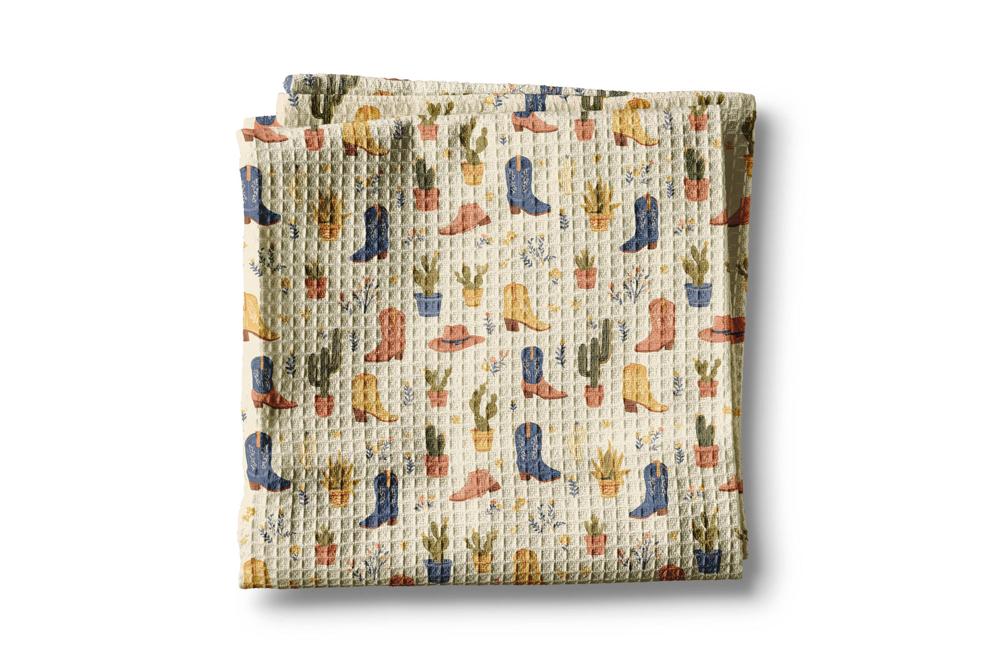 Cowboy Boot Cactus Western Horse Desert Barn Kitchen Towel