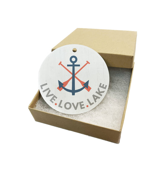 Live Love Lake Metal Ornament, Lake Home Christmas Decor