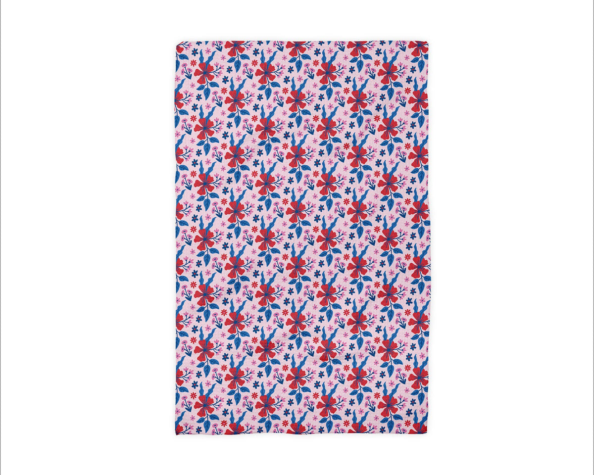 4th July Patriotic Red White Blue Flag Kitchen Towel Waffle