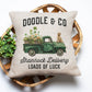 Doodle Dog St. Patrick’s Day Throw Pillow Shamrock Pet Store