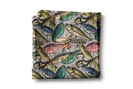 Father’s Day Gift Fishing Lures Kitchen Towel Lake & River