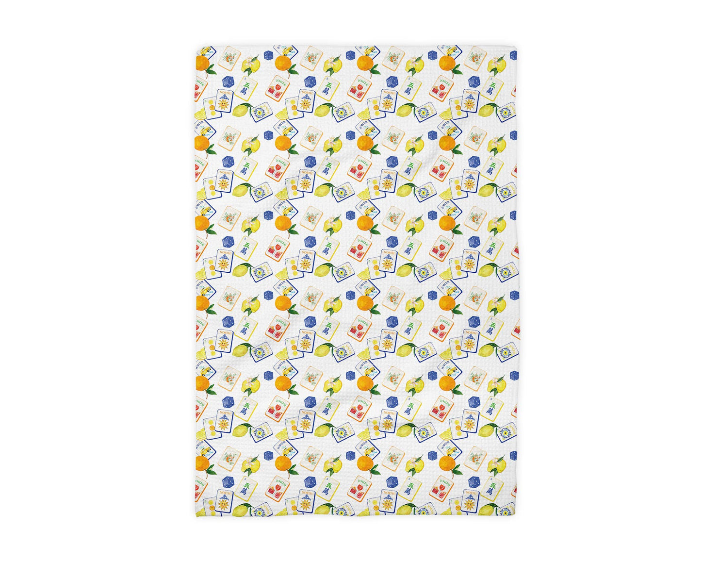 Mahjong Kitchen Towel – Citrus Summer Waffle Weave Lint Free Drying Cloth