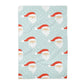 Christmas Santa Blue Whimsical Preppy Kitchen Towel Waffle