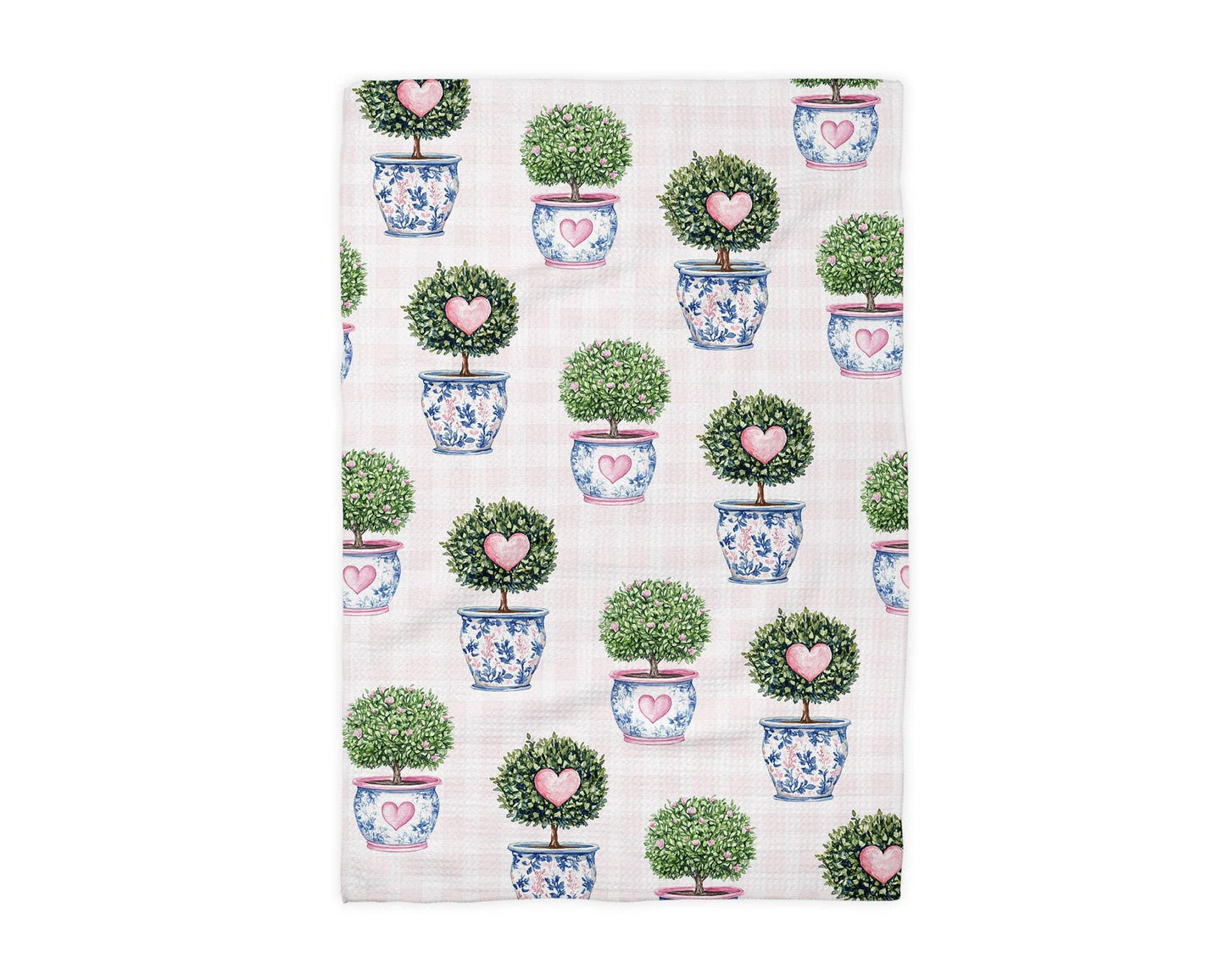 Valentine Chinoiserie Topiary Kitchen Towel Waffle Baking
