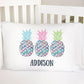 Pineapple Tropical Standard Pillowcase | Personalized Pillow Cover | Girls Room Decor | Nursery Decor