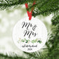 Mr Mrs Wedding Metal Ornament Christmas Holiday Decor Bride