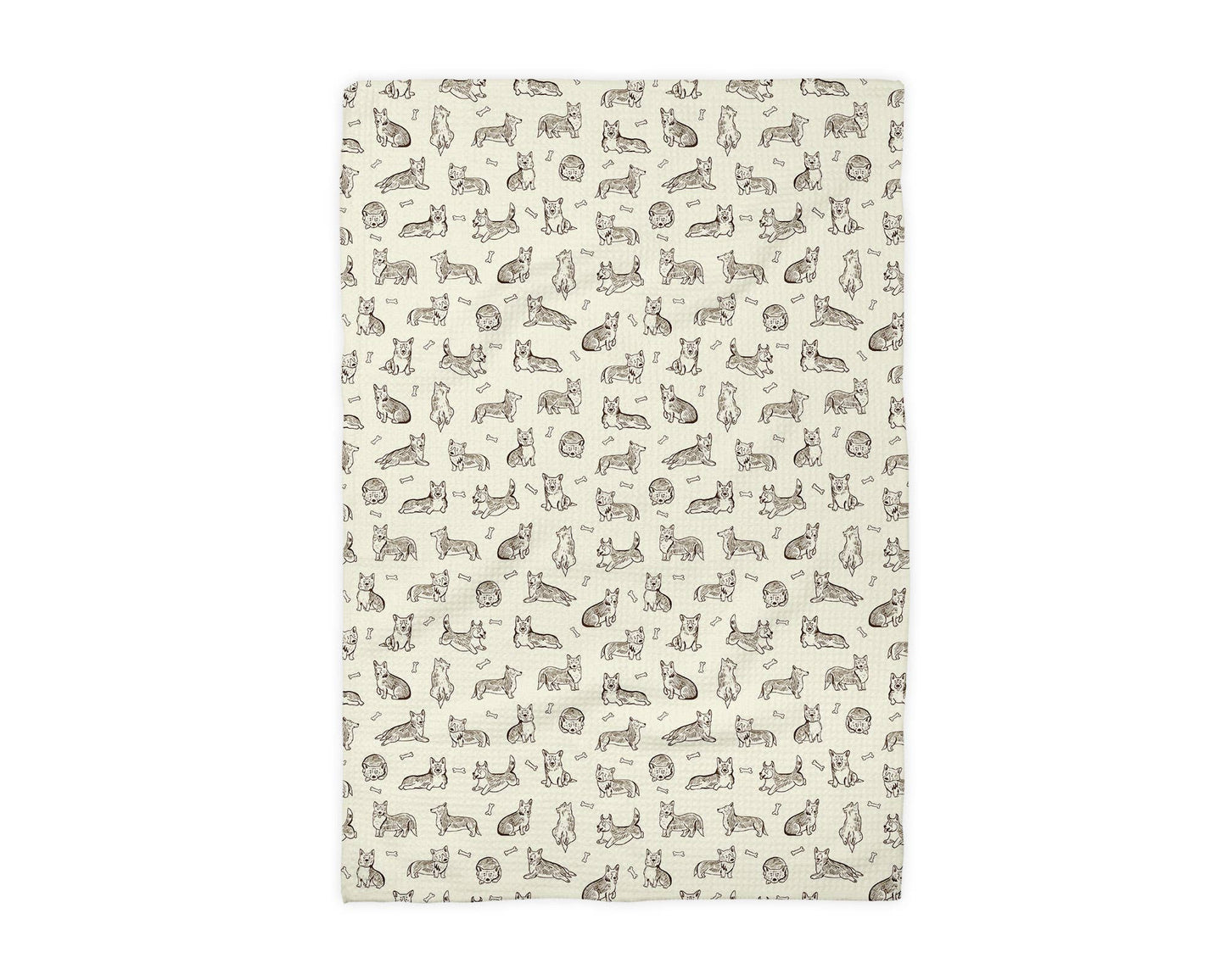 Corgi Dog Puppy Retro Bone Decor Kitchen Towel Pet Groomer