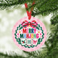 Merry Mahjong Christmas Ornament, Pink Preppy Mahj Tree