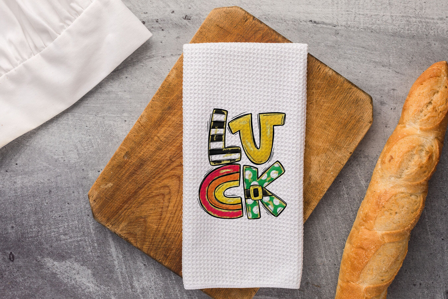 St. Patrick's Day Luck Towel | Kitchen Holiday Towel | Irish Holiday Dish Towel | Shamrock Decor | St. Patrick's Day Decor | Seasonal Decor