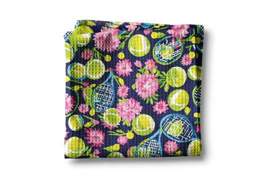 Tennis Kitchen Towel – Waffle Weave Dish Towel, Lint-Free, Super Absorbent, Tennis Lover Gift, Sports Kitchen Decor, 16x24"