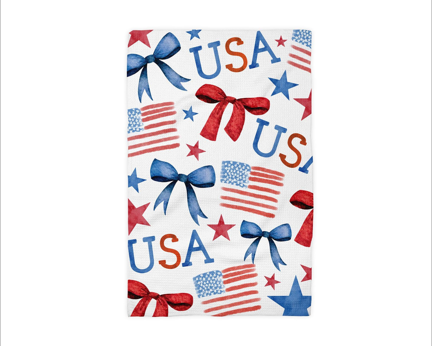 American Flag Kitchen Towel: 4th of July Waffle Weave