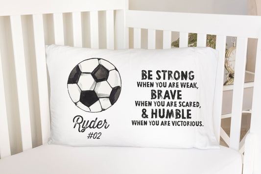 Boys Soccer Affirmation Standard Pillowcase | Personalized Pillow Cover | Boy Room Decor | Nursery Decor