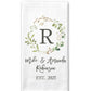 ORIGINAL Eucalyptus Monogram Dish Towel, Housewarming Gift for New Homeowner, Custom Kitchen Towel Set, Perfect Wedding Present