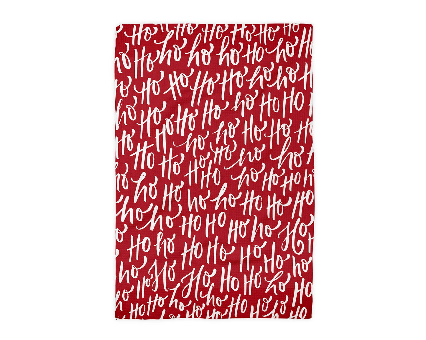 Ho Ho Ho Script Kitchen Tea Towel Waffle Holiday Decor