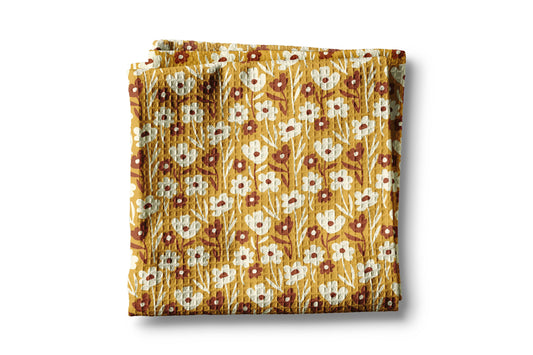 Boho Fall Floral Waffle Weave Kitchen Towel Autumn Daisy