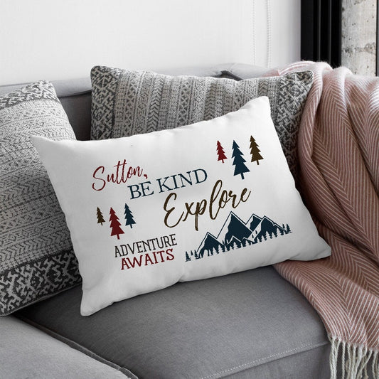 Boys and Girls Affirmation Adventure Awaits Standard Pillowcase | Personalized Pillow Cover | Boy and Girl Room Decor | Nursery Decor