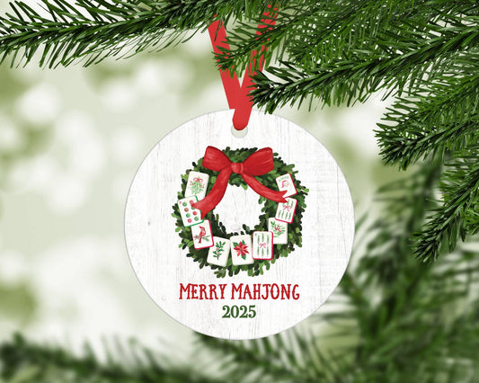 Mahjong Christmas Ornament, Preppy Tree Ornament Mahj Dice