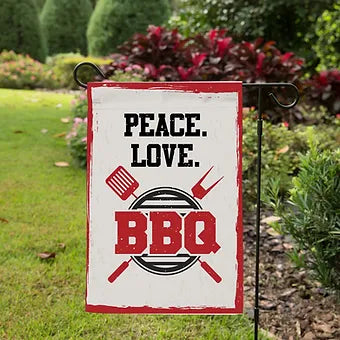 Peace Love BBQ Garden Flag
