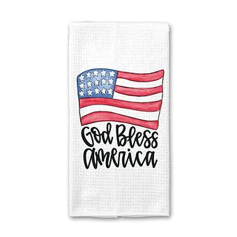 God Bless America 4th of July Flag Towel