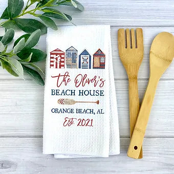 Personalized Nautical Beach House Kitchen Towel