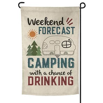 Weekend Forecast Camping Garden Flag