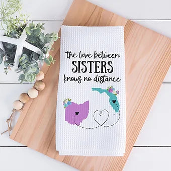 Personalized Love Between Sisters Long Distance Towel