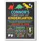 Personalized First Day of School Dinosaur Print
