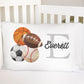 Sports Monogram Standard Pillowcase | Personalized Pillow Cover | Boy Room Decor | Nursery Decor