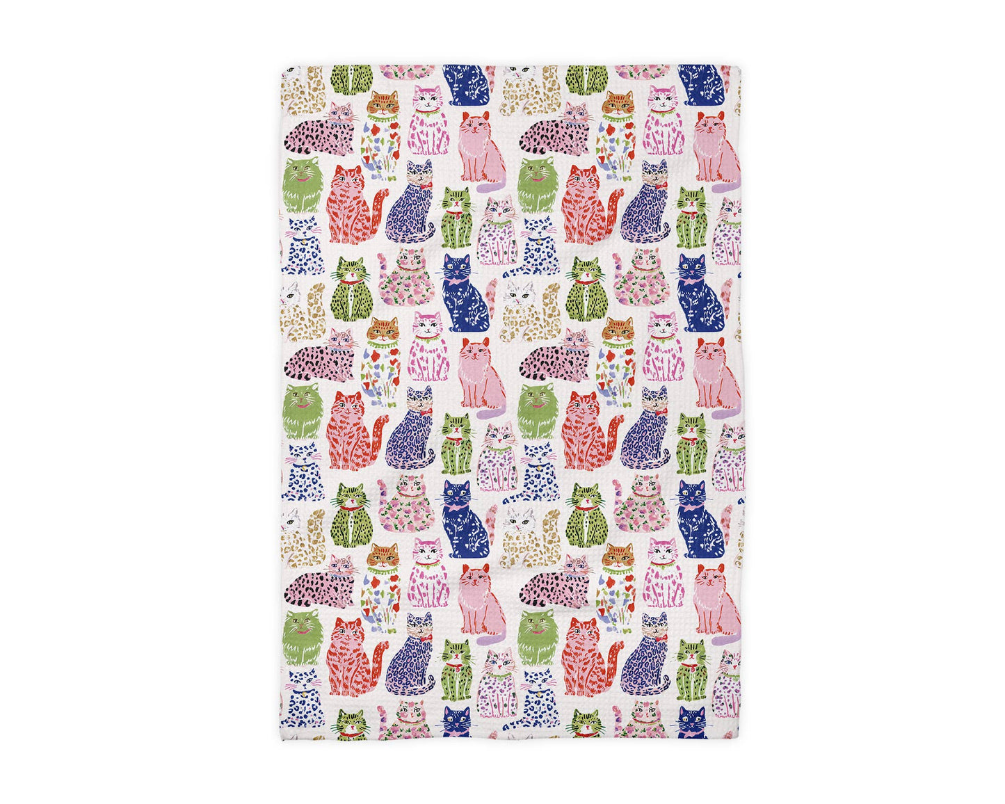 Cat Floral Collage Kitchen Tea Towel Kitten Pet Store Cute