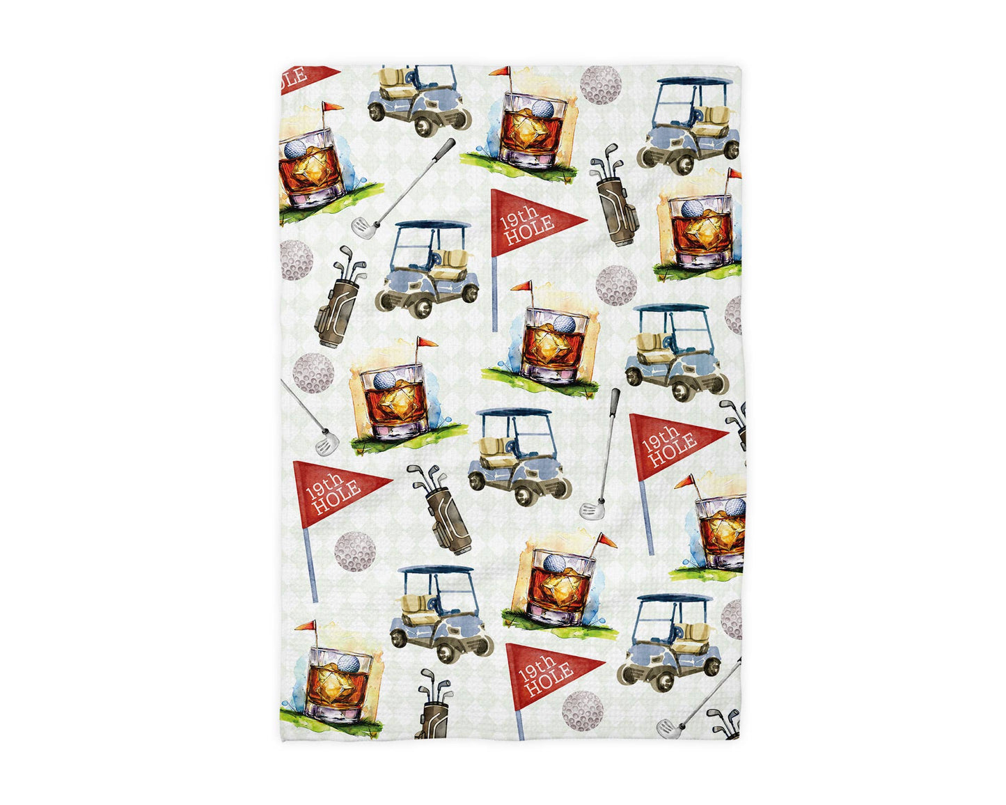 Fathers Day Golf Cocktail 19th Hole Golfing Towel Gift Best