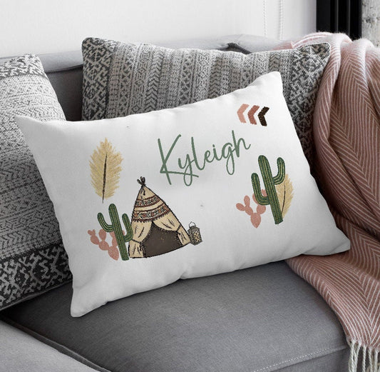 Boho Teepee Standard Pillowcase | Personalized Pillow Cover | Girls Room Decor | Nursery Decor
