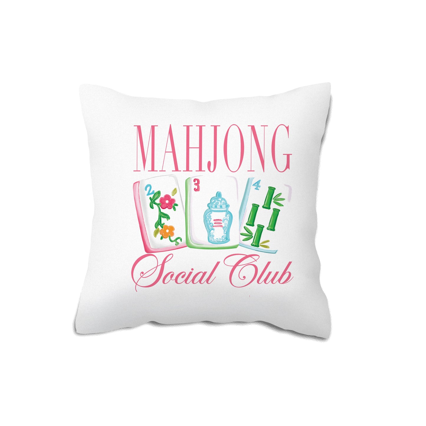 Mahjong Throw Pillow, Mahj Decor Her Preppy Tile Game (Copy)