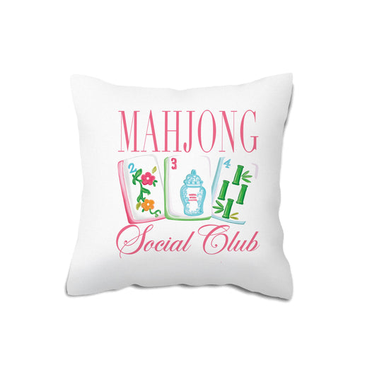 Mahjong Throw Pillow, Mahj Decor Her Preppy Tile Game (Copy)