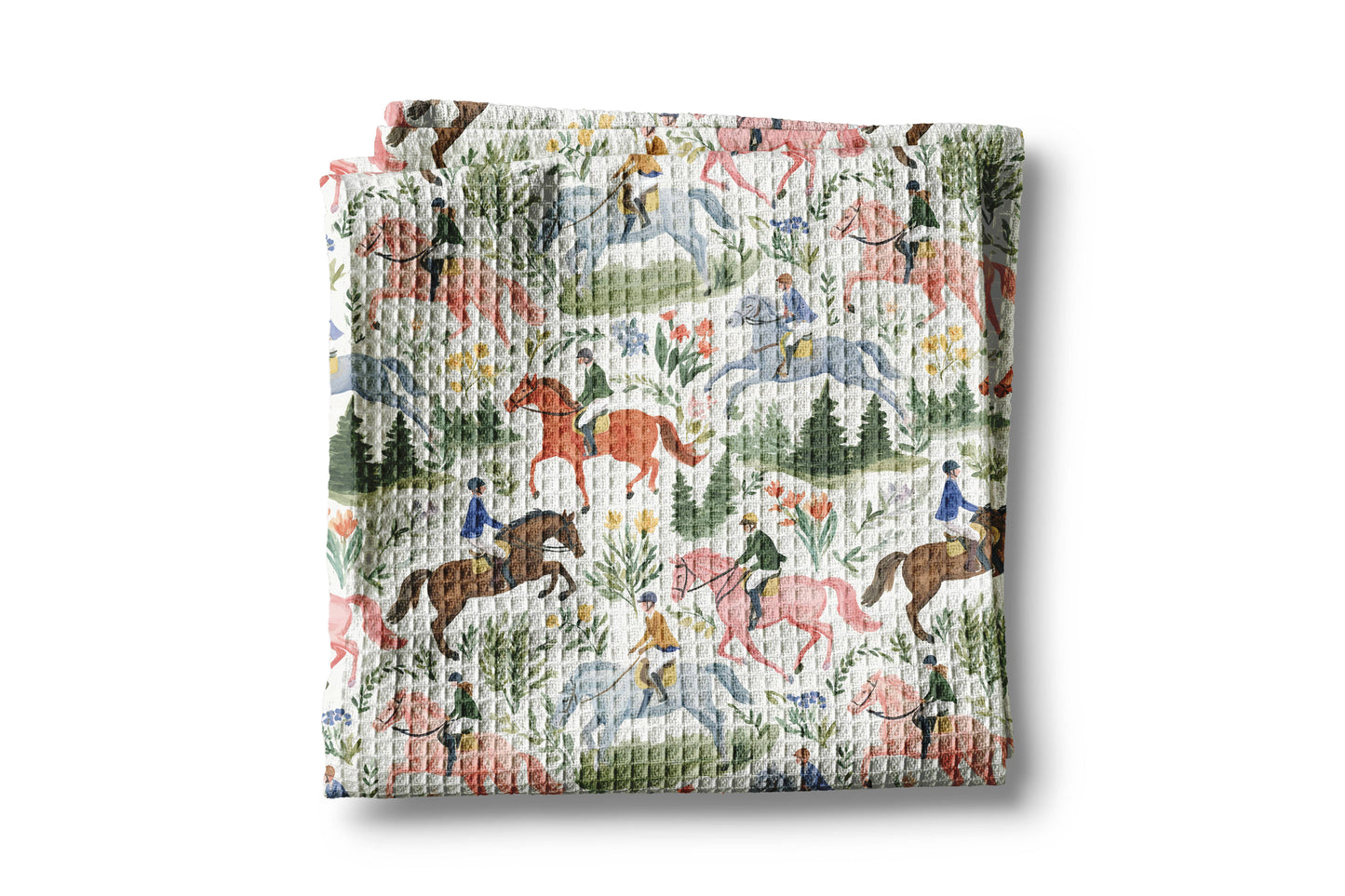 Horse Pony Equestrian Tack Kitchen Towel Waffle Equestrian