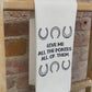 Personalized Give Me All the Ponies Towel | Custom Kitchen Dish Towel | Custom Gifts for Horse Lovers | Rustic Kitchen Decor
